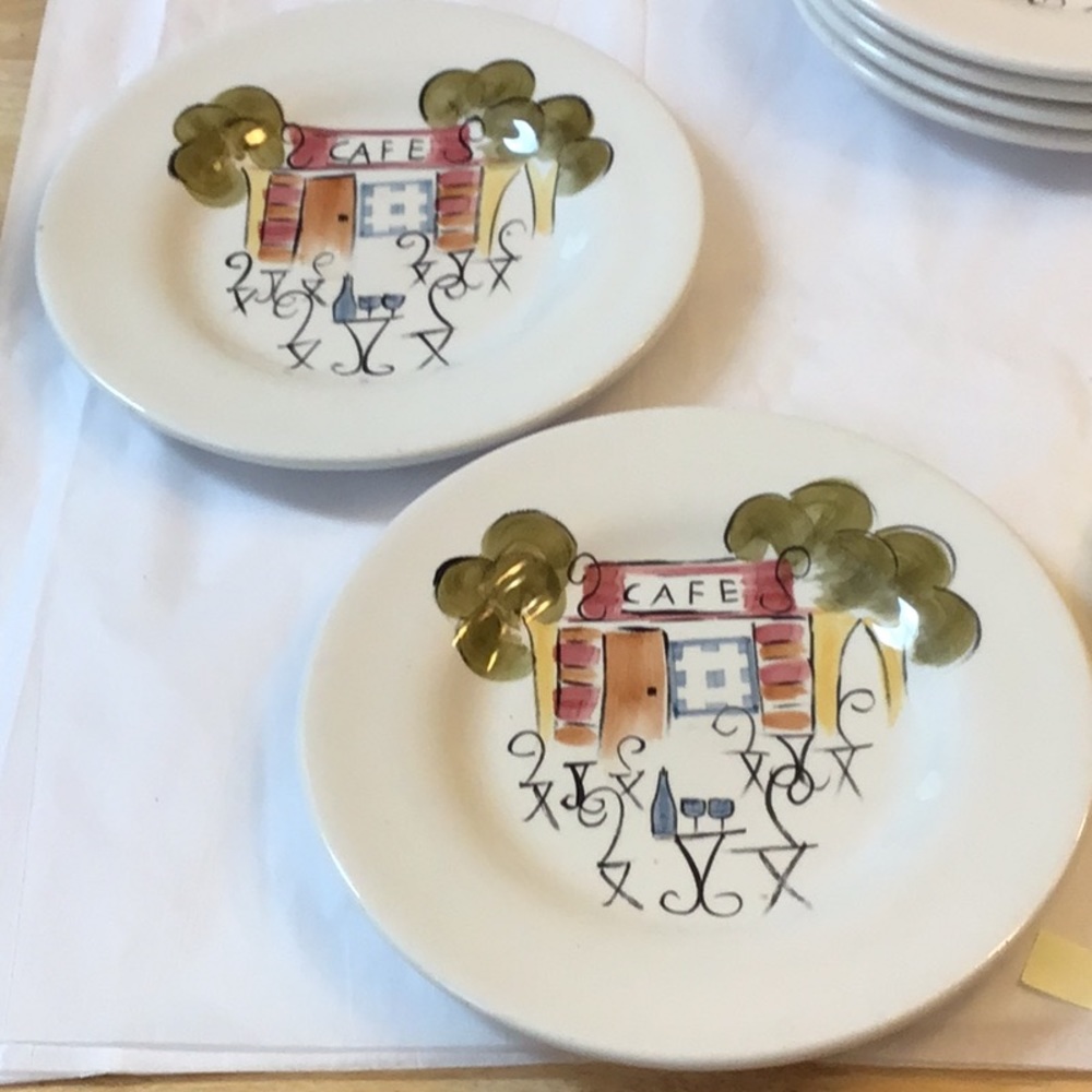 Sidewalk Cafe Plates set of two by Tabletops Unlimited 9”